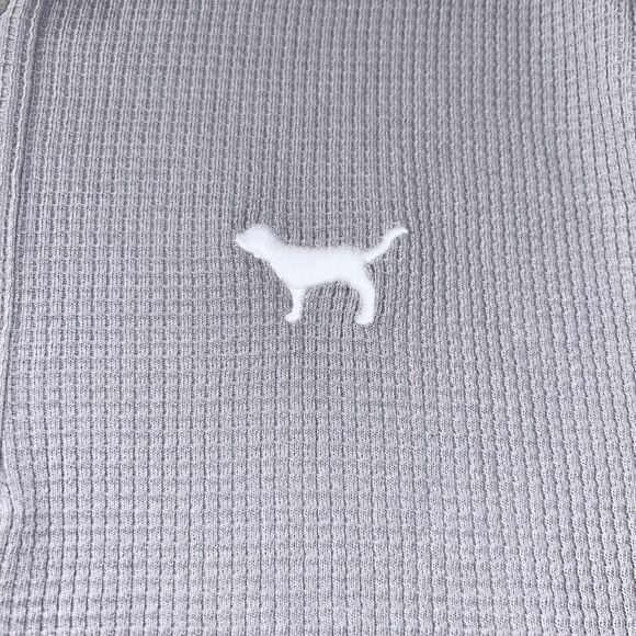 Pink Victoria’s Secret Oversized Long Sleeve Logo Thermal Shirt - Picture 7 of 11